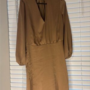 Express Tan Long Sleeve Dress